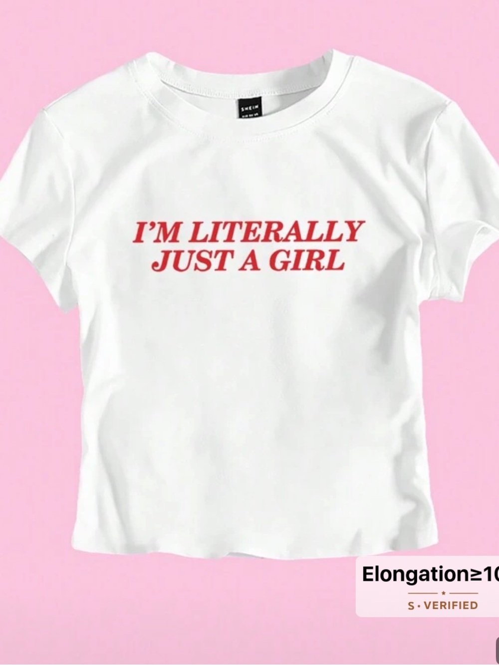 White cropped Graphic Tee - im literally just a girl